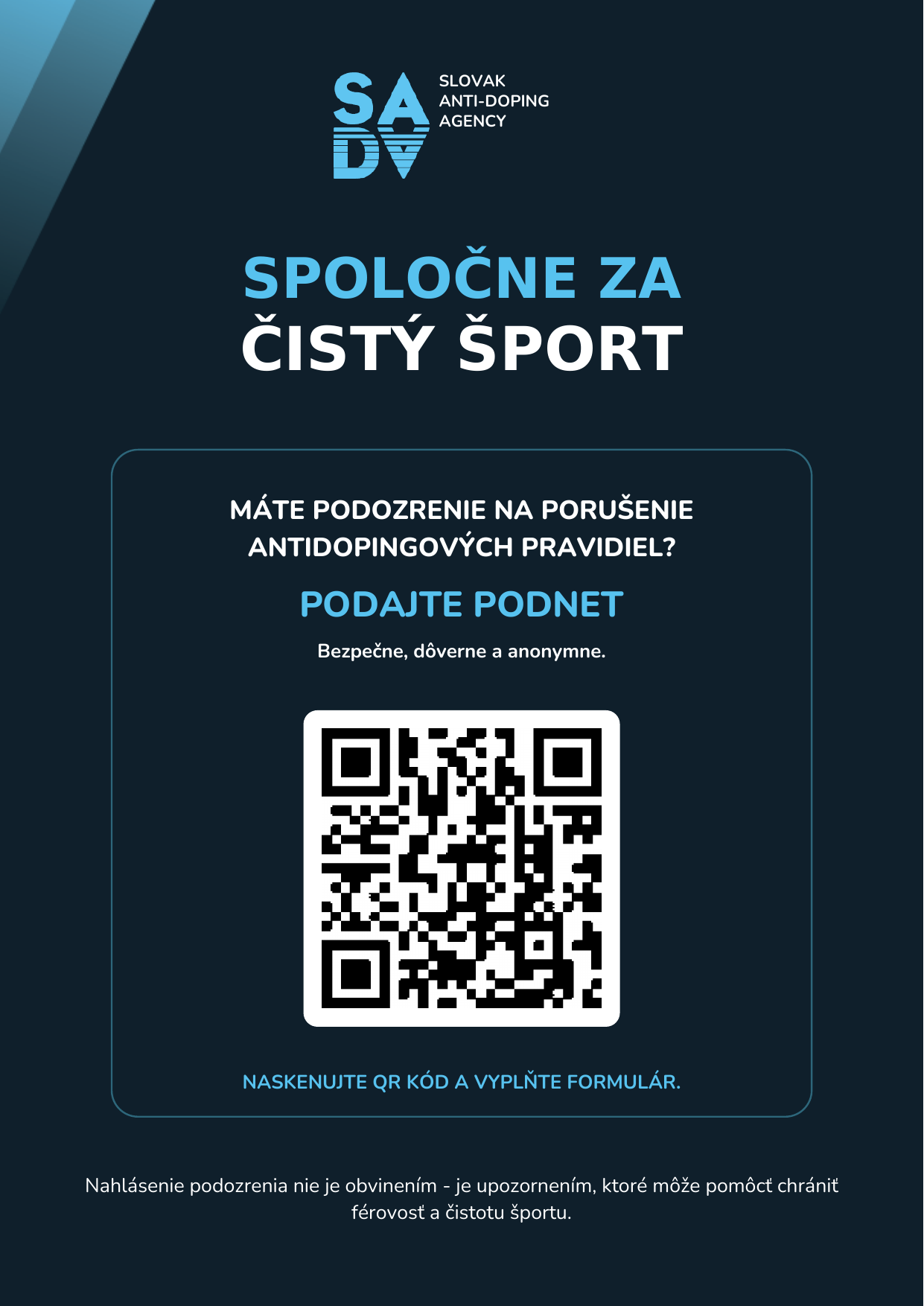 Antidopingová agentúra SR sprístupnila platformu na podávanie podnetov